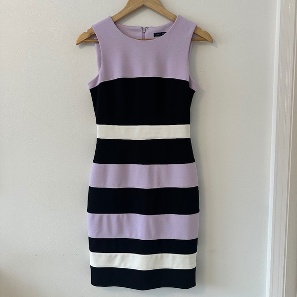 Tommy Hilfiger Dresses & Skirts - Tommy Hilfiger Purple and Black Wide Stripe Shift Dress | Size 2